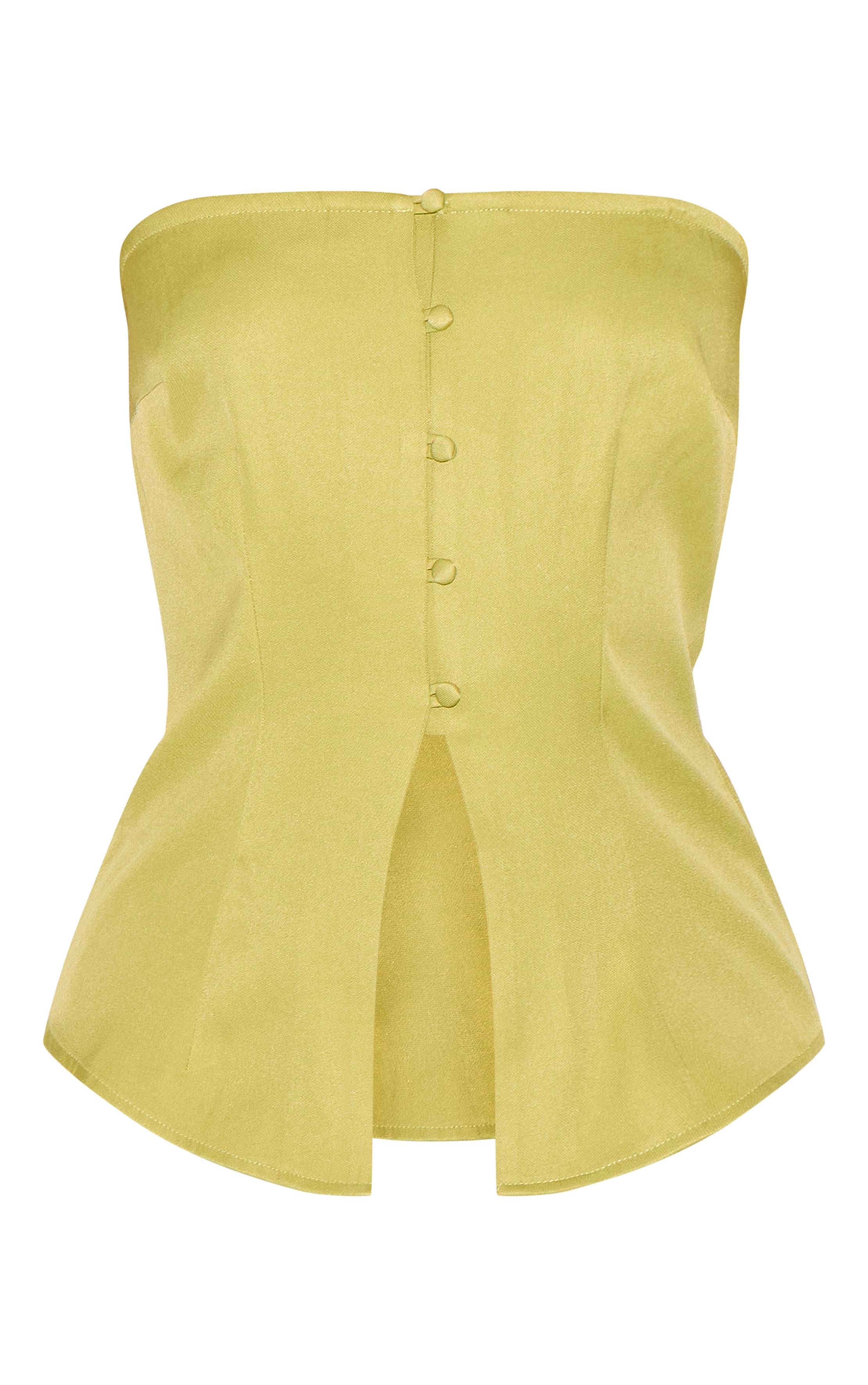 Vert Gilet Ajusté Bandeau Avec Boutons