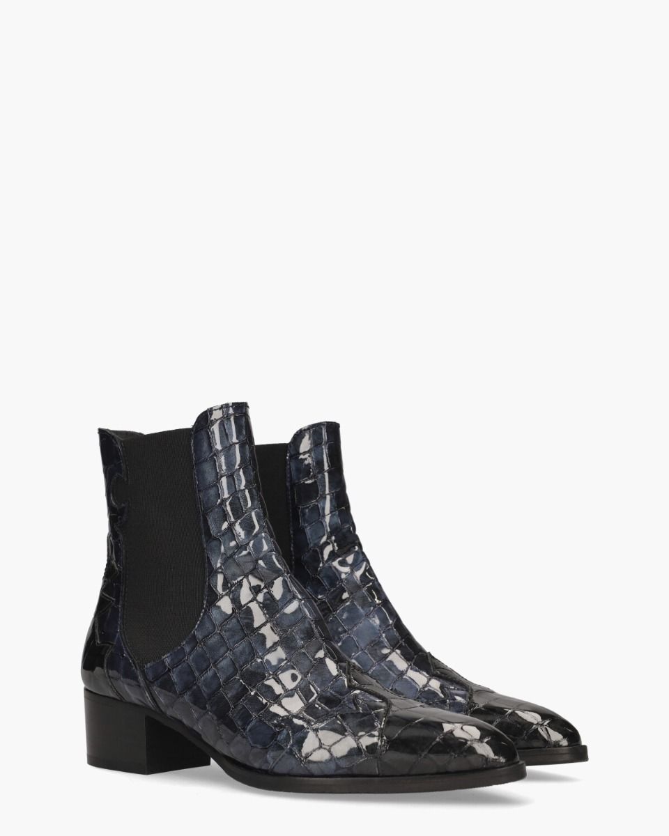Pertini 30961 Zwart/Donkerblauw Dames Chelseaboots