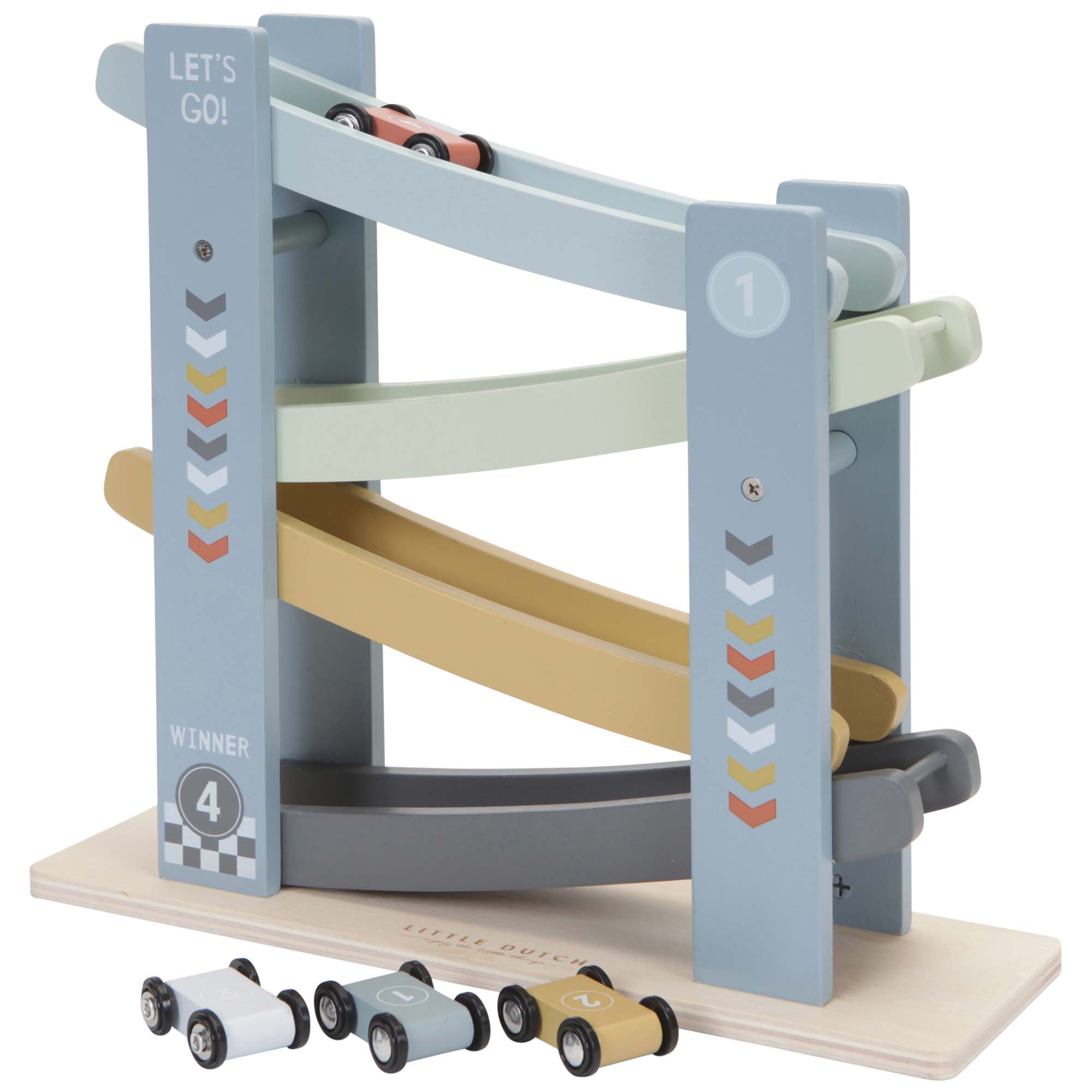 Little Dutch houten autobaan - rollerbaan blauw - shop nu - Prénatal