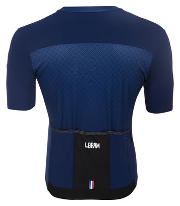 Maillot Manches Courtes LeBram Portillon Bleu Coupe Ajustée