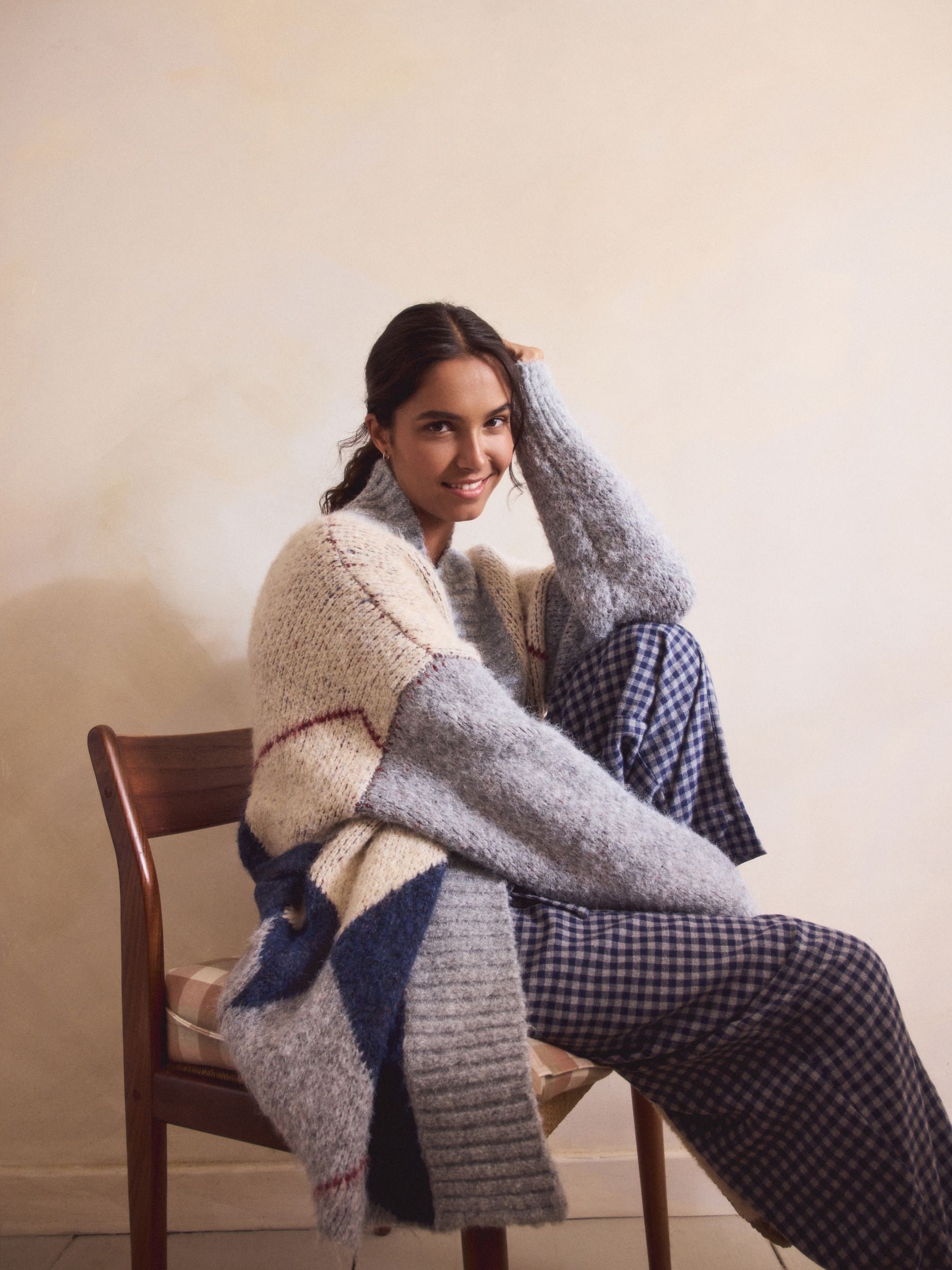 Blauw - Wrap Tie Cardigan