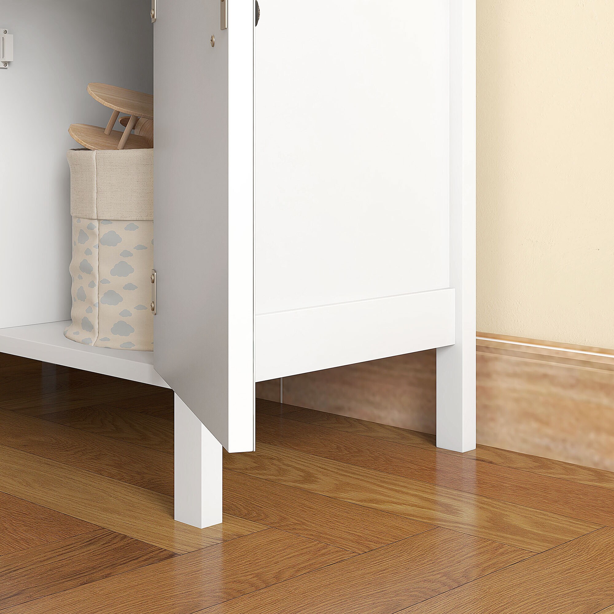 HOMCOM Kommode mit 2 Schubladen weiß 34T x 68B x 80H cm