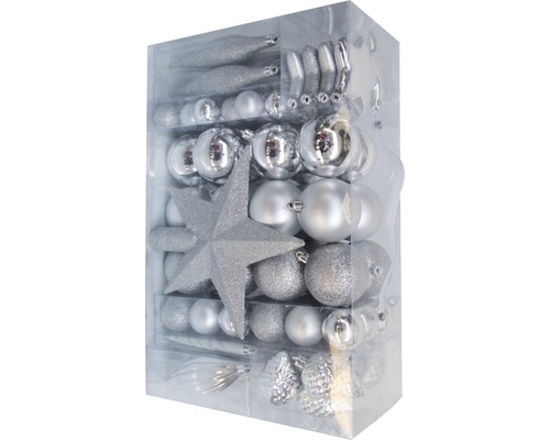 104-pack Lafiora gemengde zilveren kerstballen