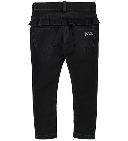 Fendi Kids Jeans - Sort m. Rüsche