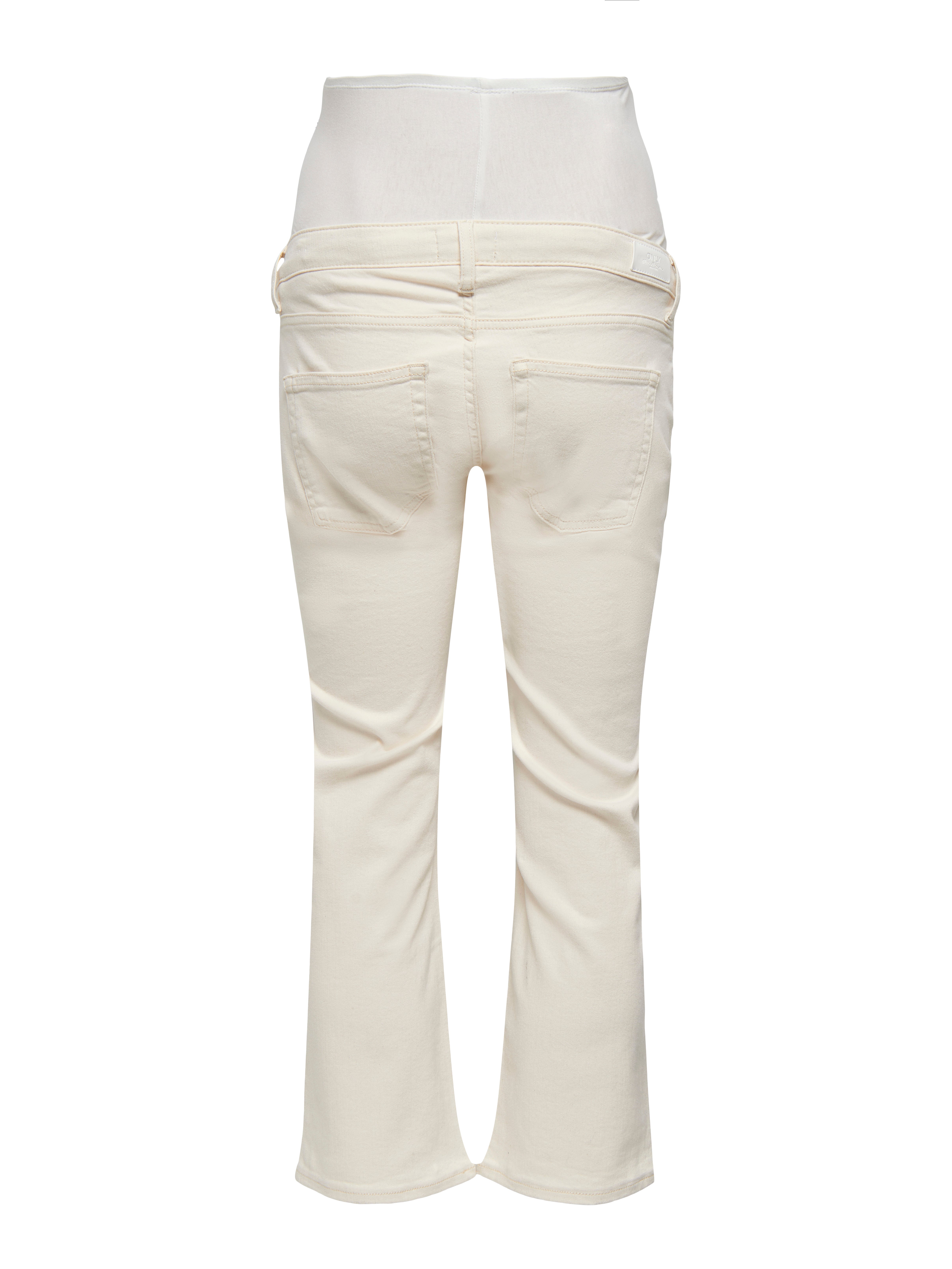 OLMKENYA Mittlere Taille Ausgestellt Jeans Ecru