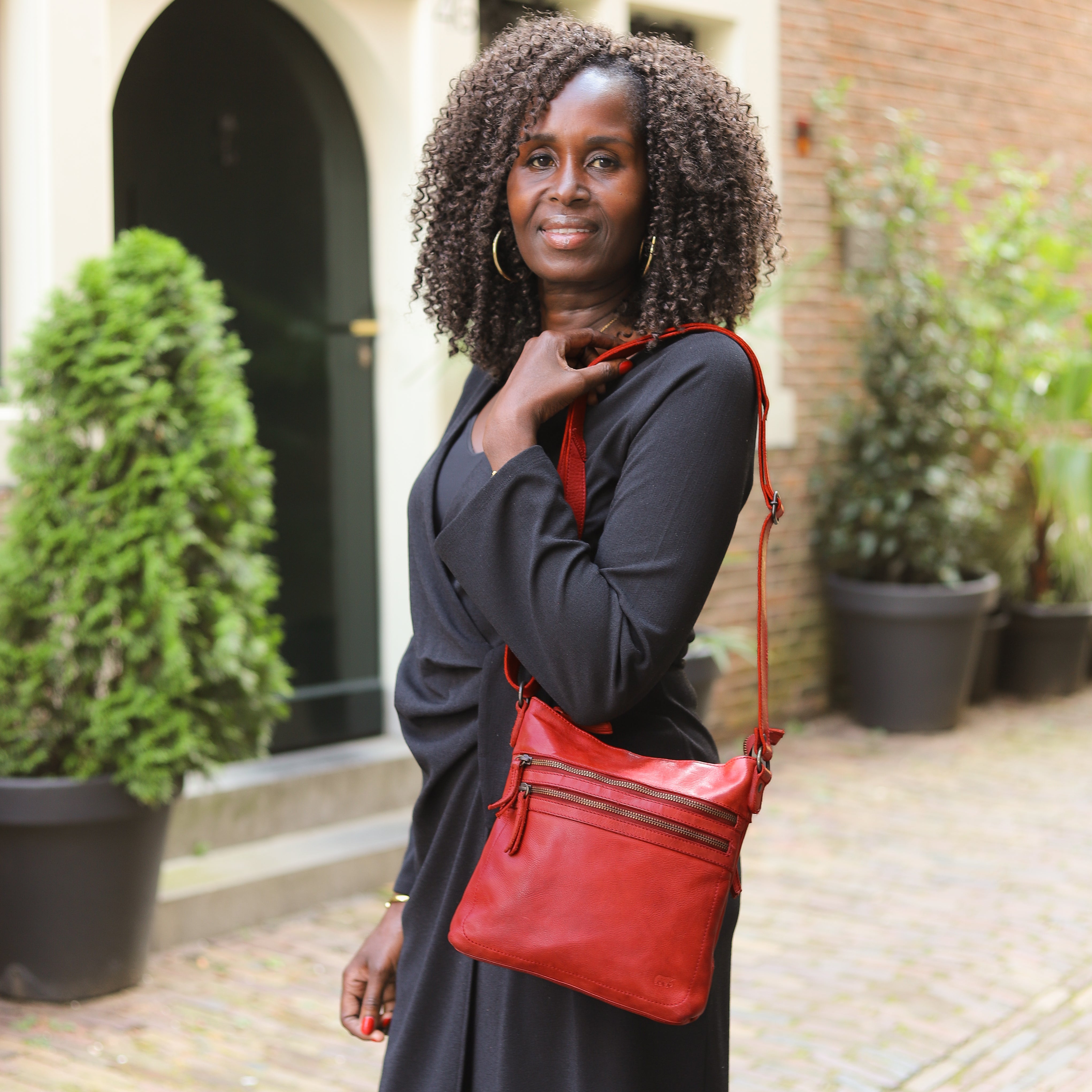 Schoudertasje 'Luna' rood Rood