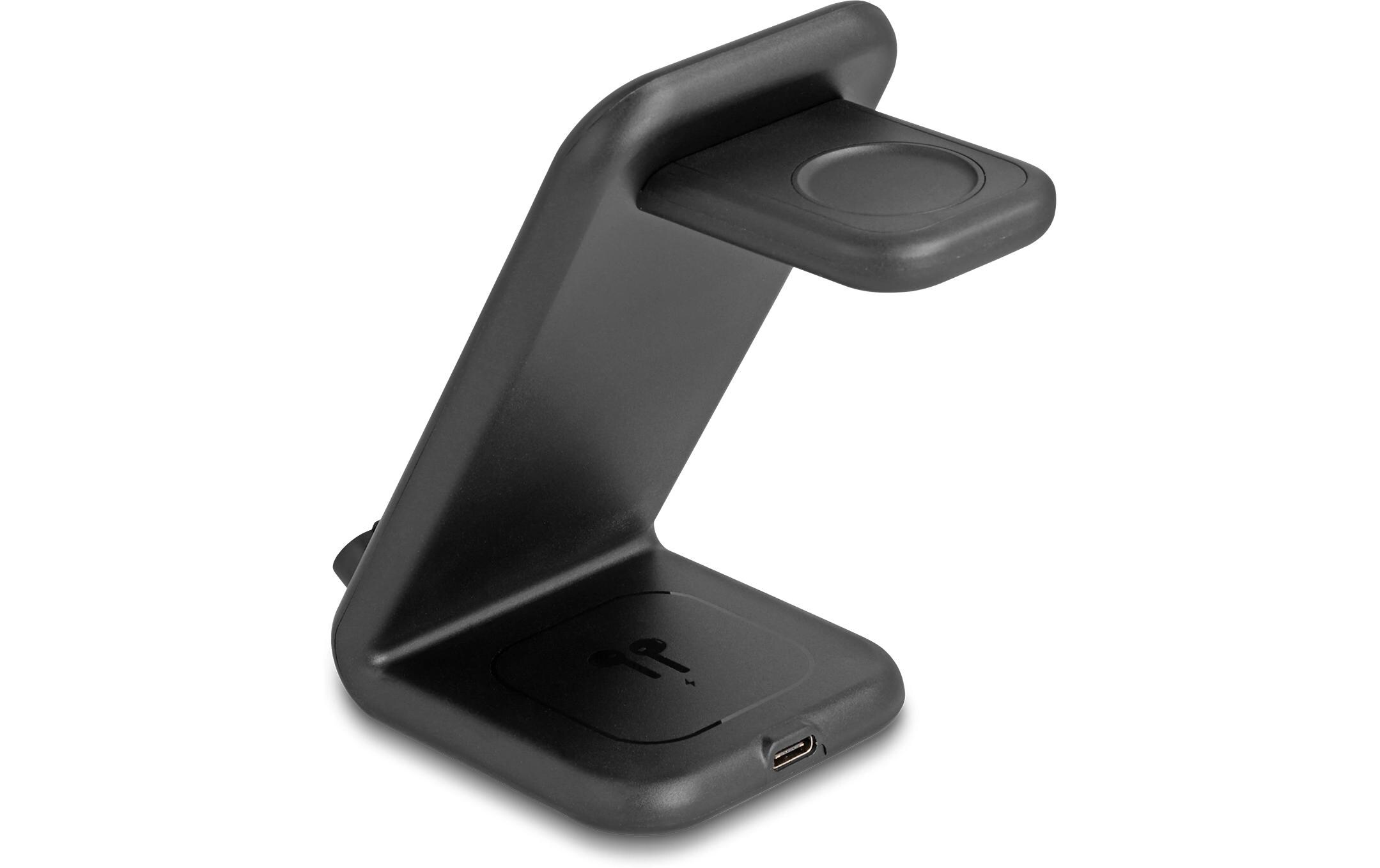 Wireless Charger 3 in 1 mit 2 Ladespulen 5 W/5W/15 W3-in-1 Wireless Ladestation für Smartphones, Smartwatches und andere Geräte