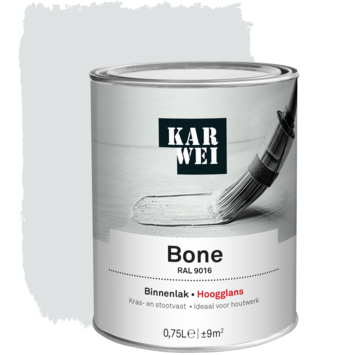 KARWEI binnenlak hoogglans RAL 9016 bone 750 ml