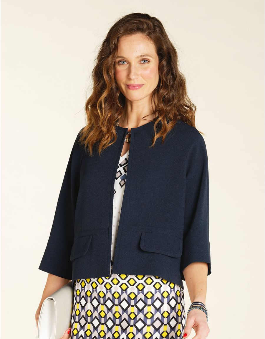 Veste chic crêpe marine