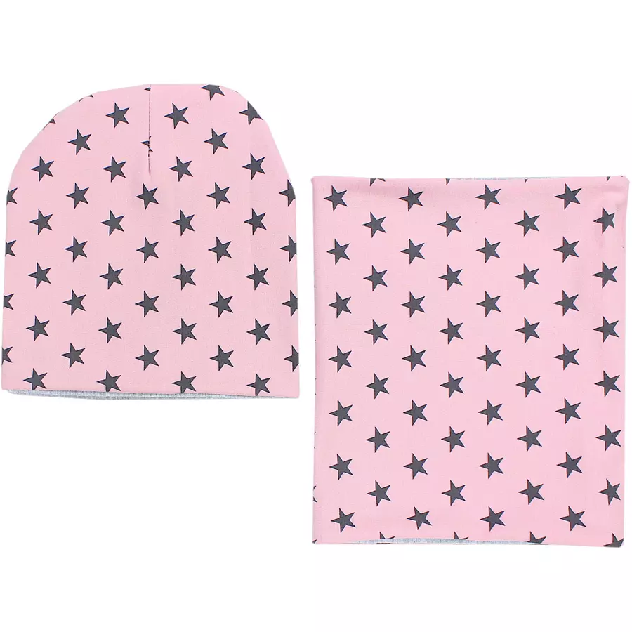 TupTam Unisex Kinder Beanie Mütze Schlauchschal Set graphit