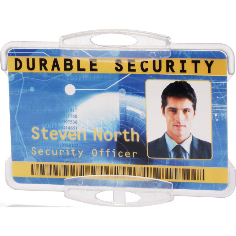 Badge rigide ouvert Durable sans attache pour 1 carte - Boîte de 10