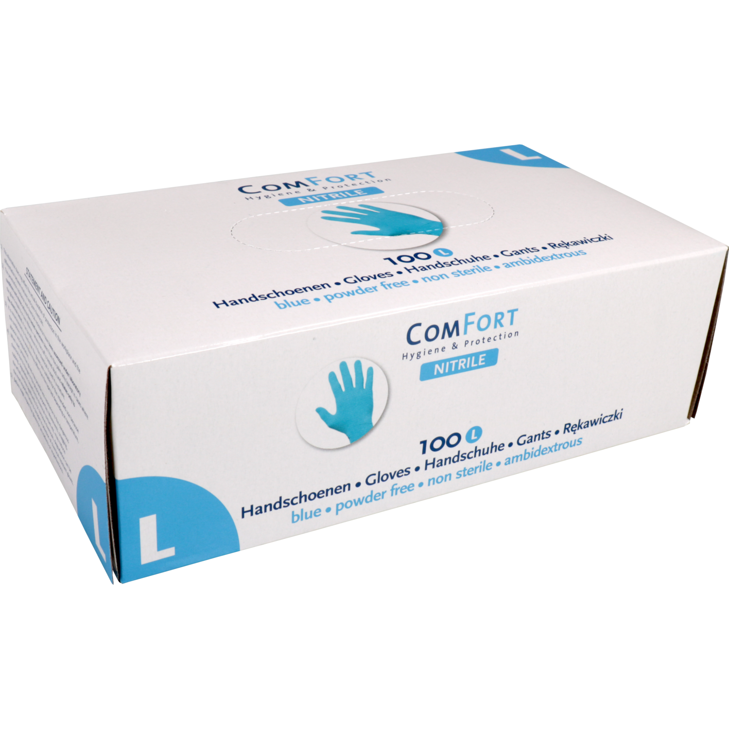 ComFort Handschoen, Nitril, ongepoederd, L, 4gr, blauw