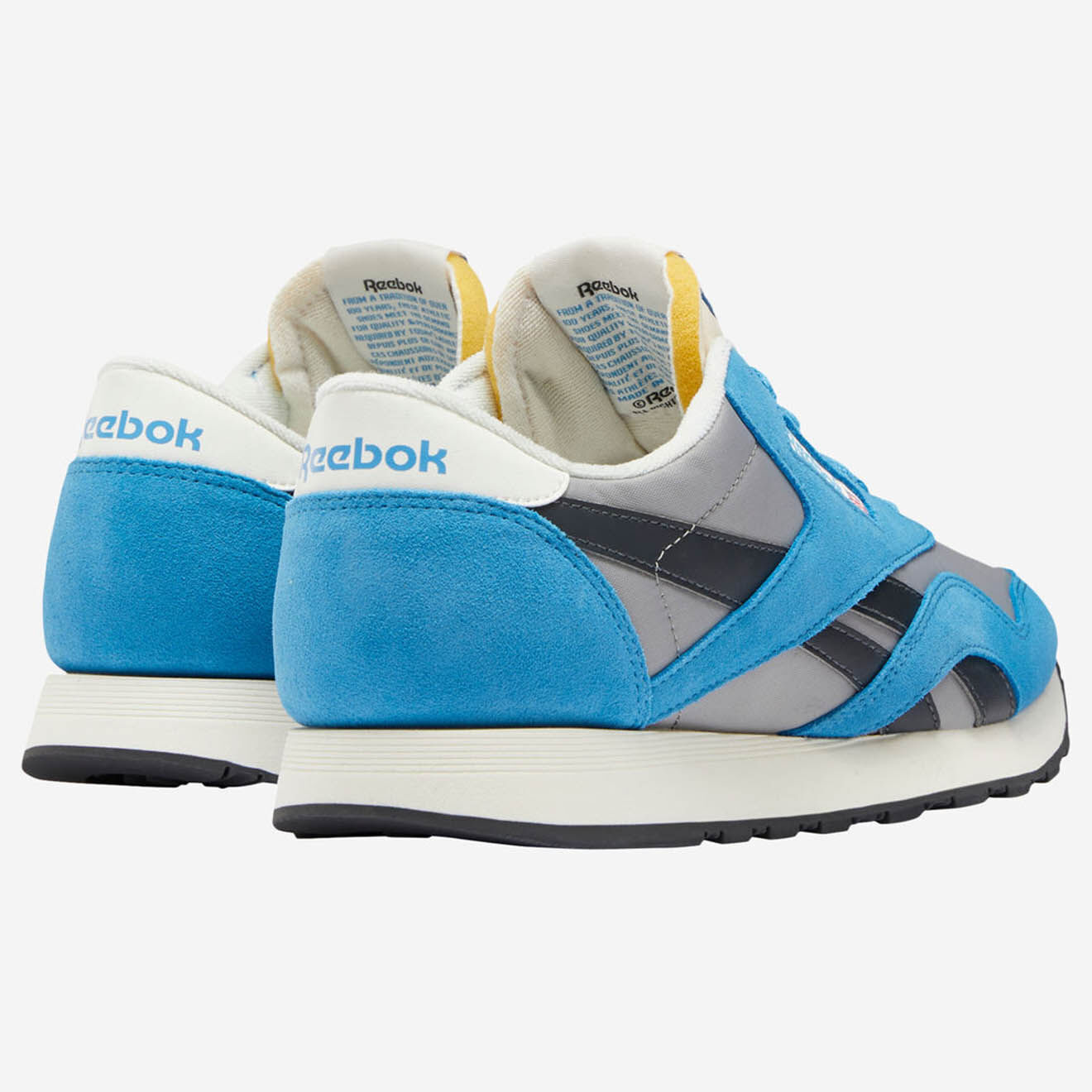 Reebok Baskets en Velours de Cuir & Mesh Cl Nylon gris/bleu