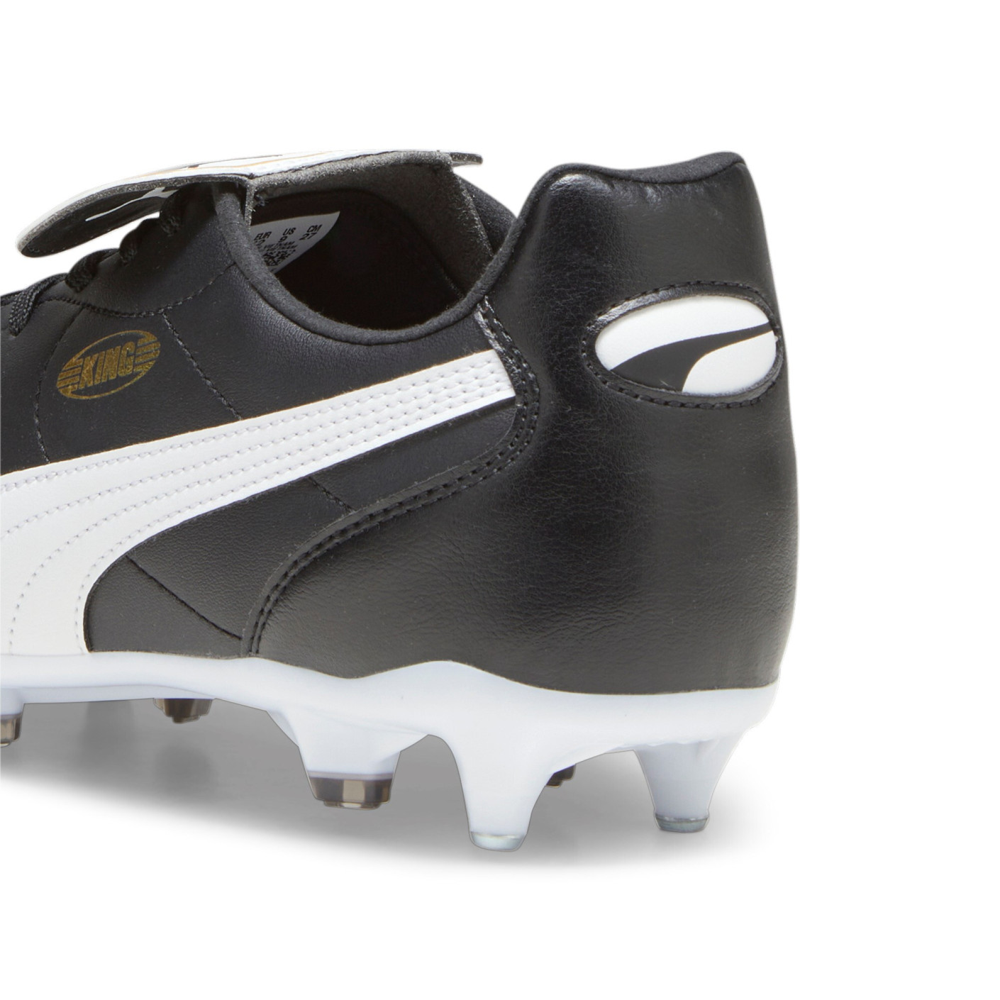PUMA King Top IJzeren-Nop Voetbalschoenen (SG) Zwart Wit Goud