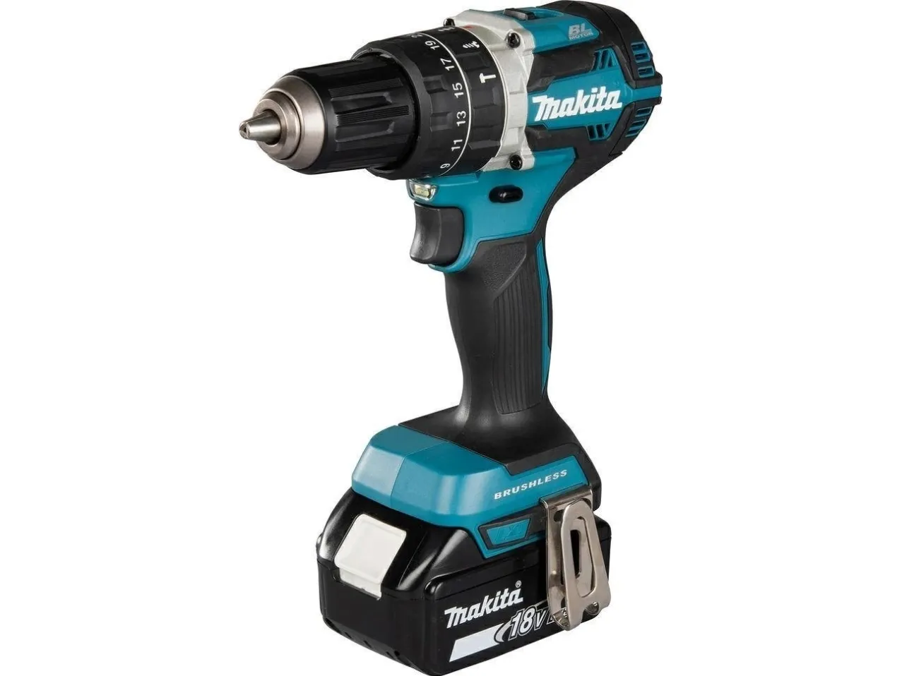 Makita DHP484RTE, Pistolgreb boremaskine, Nøglefri, Sort, Blå, 1,3 cm, 2000 rpm, 3,8 cm