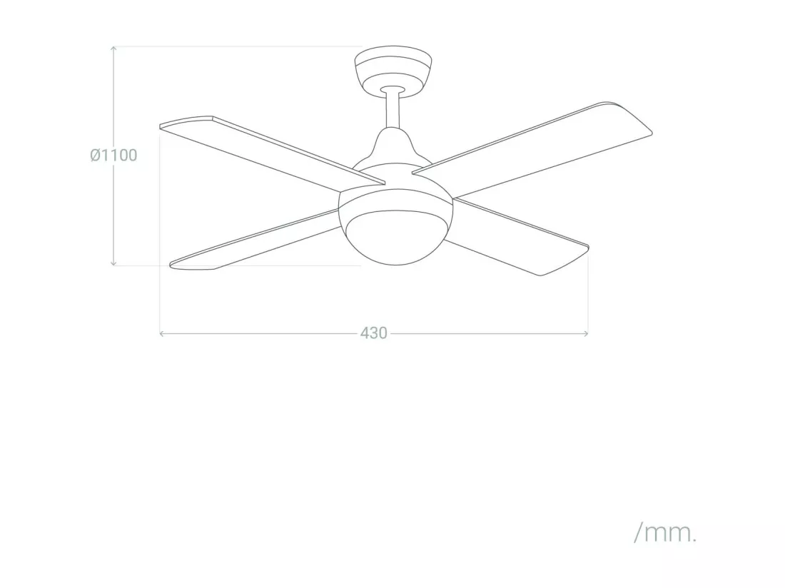 Ventilateur de Plafond Navy Niquel 110cm WiFi Nickel