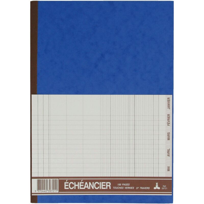 Registre comptable échéancier Le Dauphin, 21 x 29,7 cm 96 pages