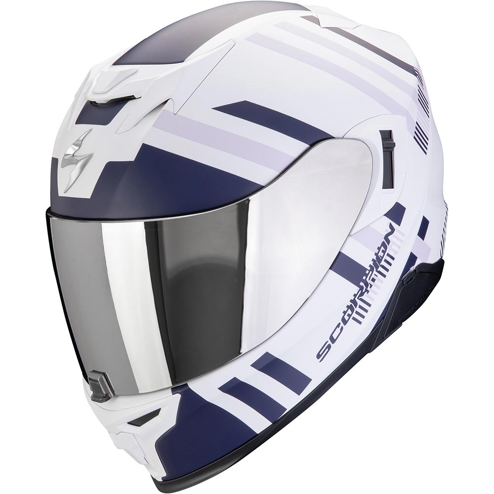 Scorpion - Casque Exo-520 Evo Air Banshee Blanc Mat / Bleu