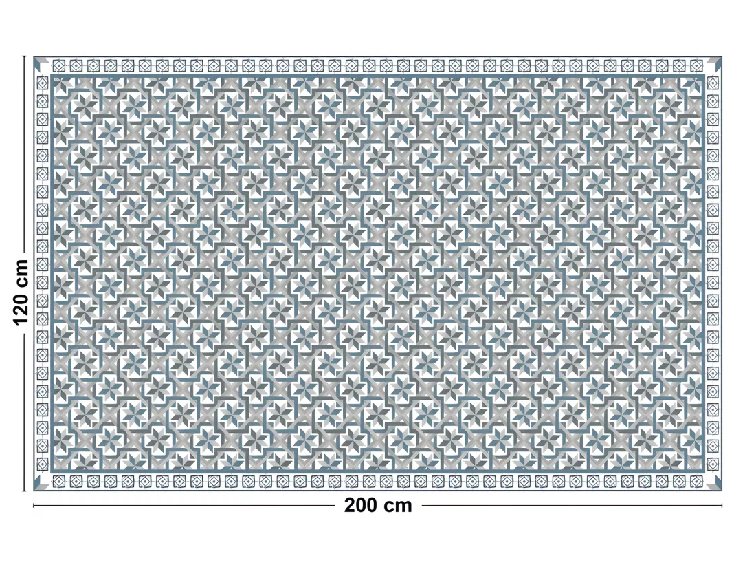 Tapis Vinyle Large l120xH200cm - Carreaux de ciment Artemis - Vinyle