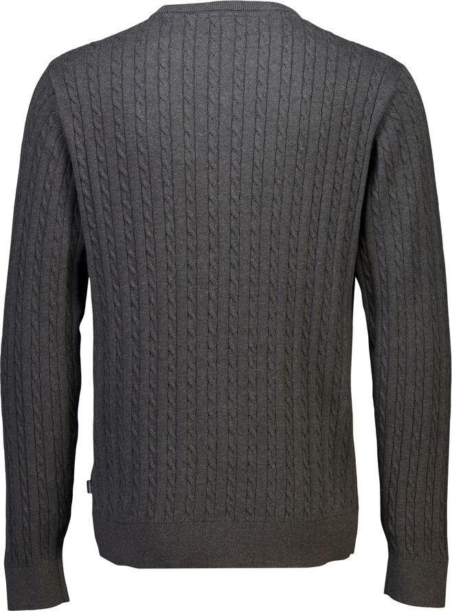 Lindbergh O-neck cable knit Charcoal mel