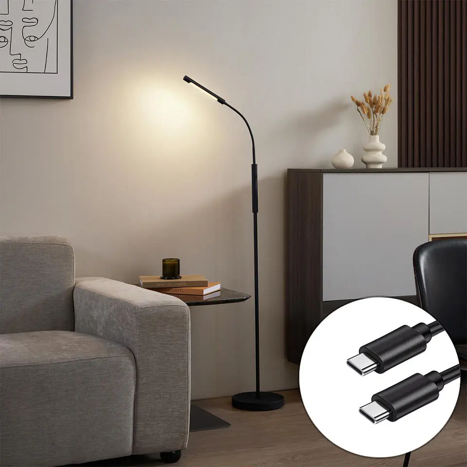 Qazqa vloerlampen statler zwart geïntegreerde led