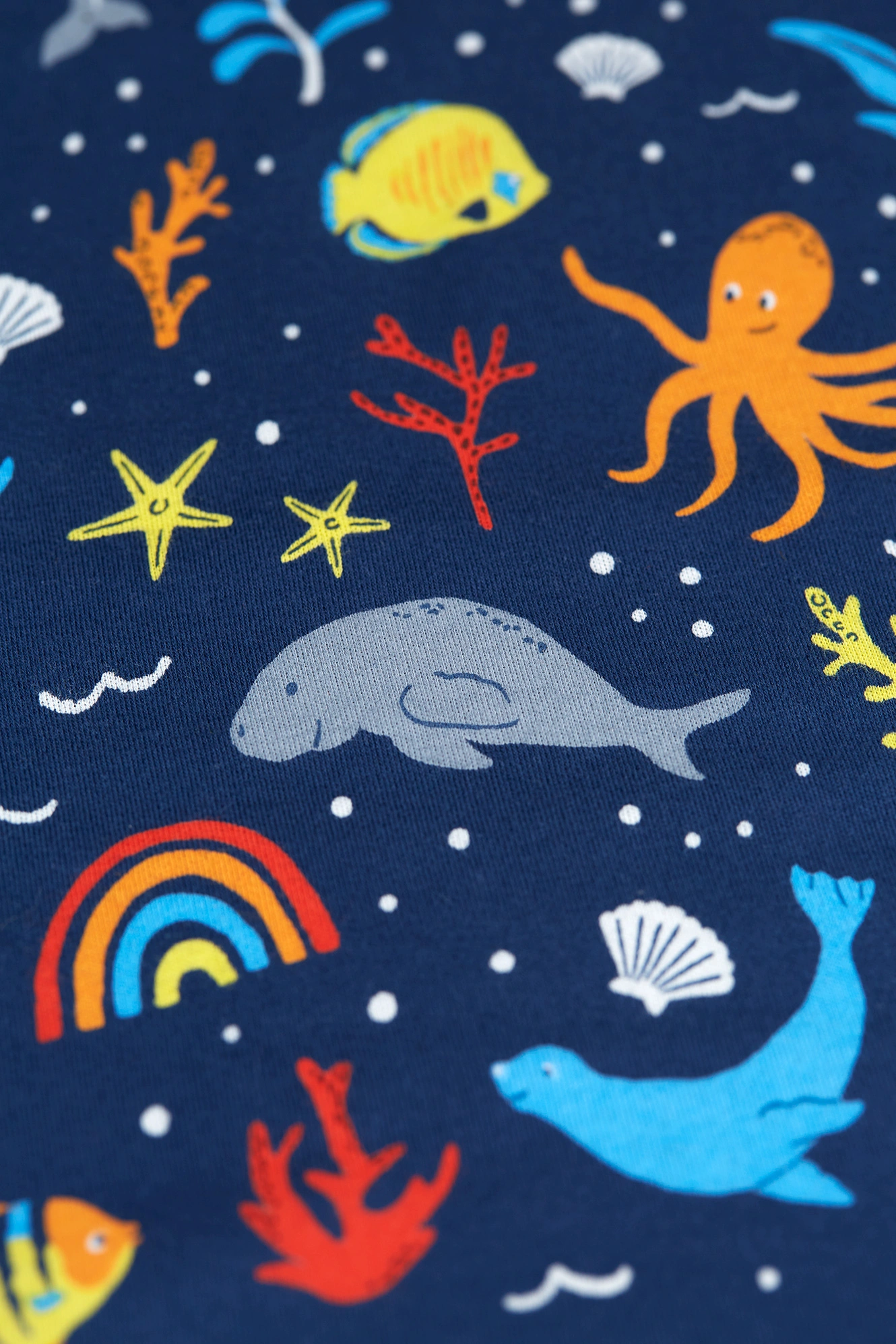 Schlafanzug RAINBOW SEA lang in navy