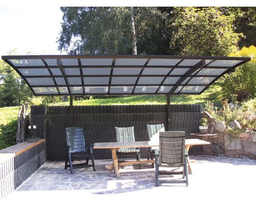 Enkele carport KCR 270x510 cm donkerbruin