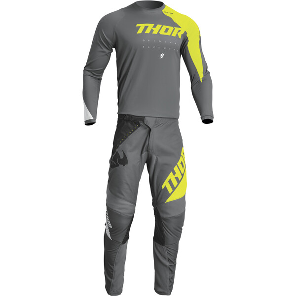 Thor Motocross - Pantalon enfant Sector Edge Gris Foncé / Jaune fluo