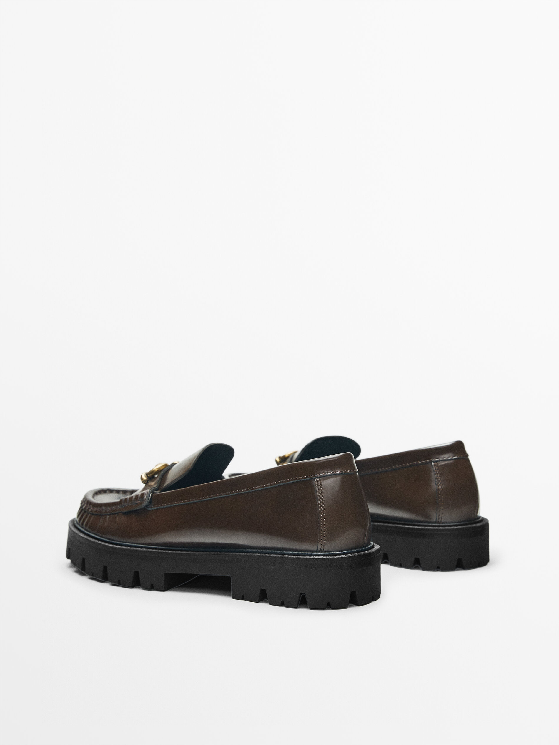 Mocassim super track de couro - MARRÓN