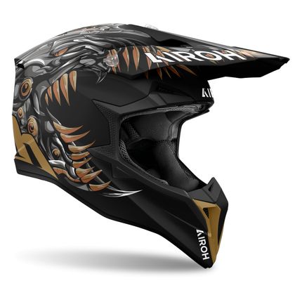 Casque cross Airoh WRAAAP - CYBORG 2025 - Noir / Jaune