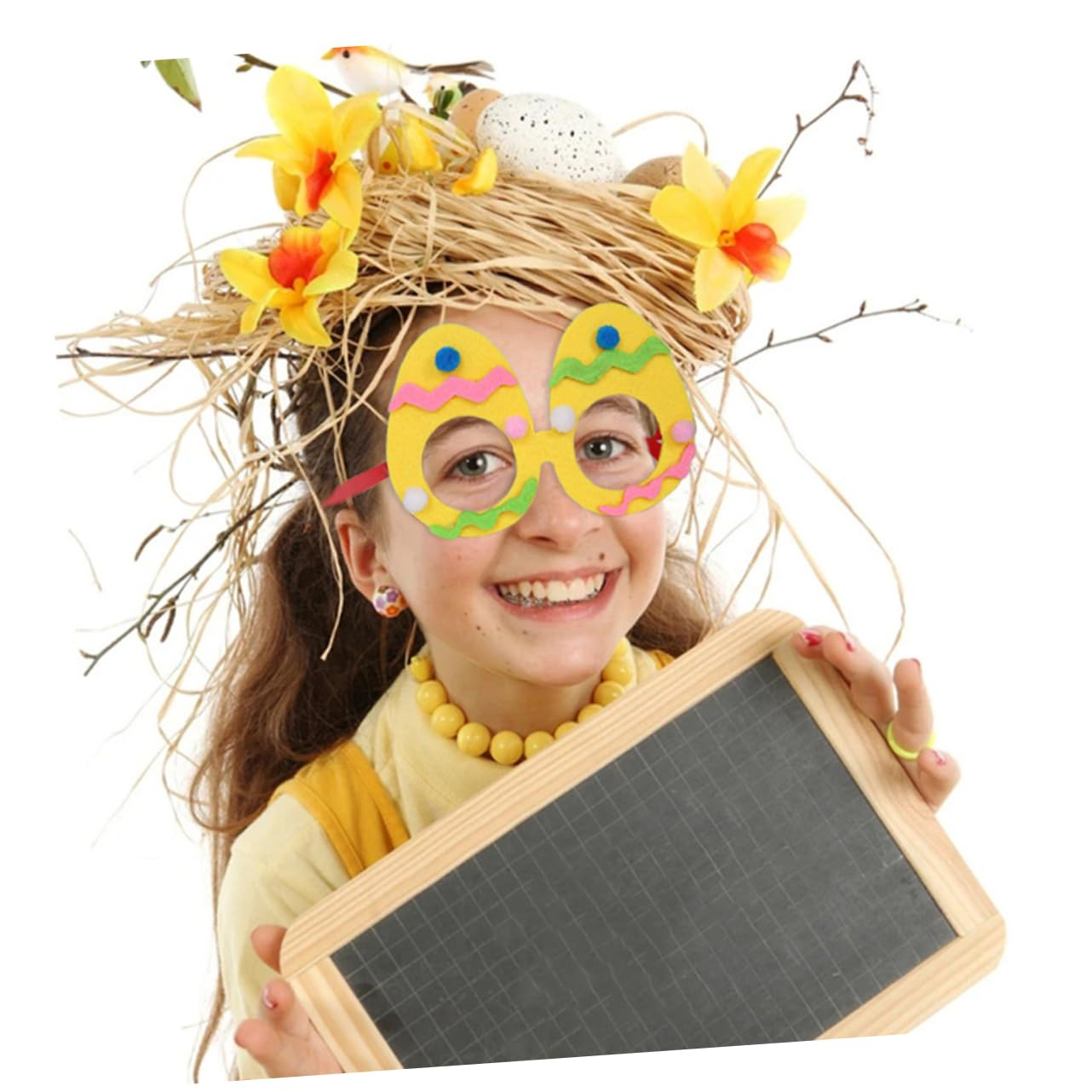 (12er Set) Photo Booth Oster Brillen Party Fotorequisiten Foto Accessoires Dekorationen für lustige Bilder - Osterhase / Küken