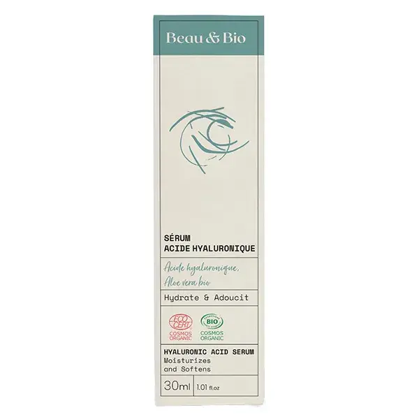 Sérum Facial de Ácido Hialurônico Beau & Bio para Homens, 30ml com Conta-gotas