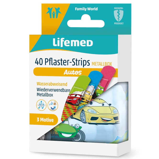 Lifemed® - Kinderpflaster - Autos - 40 Stück