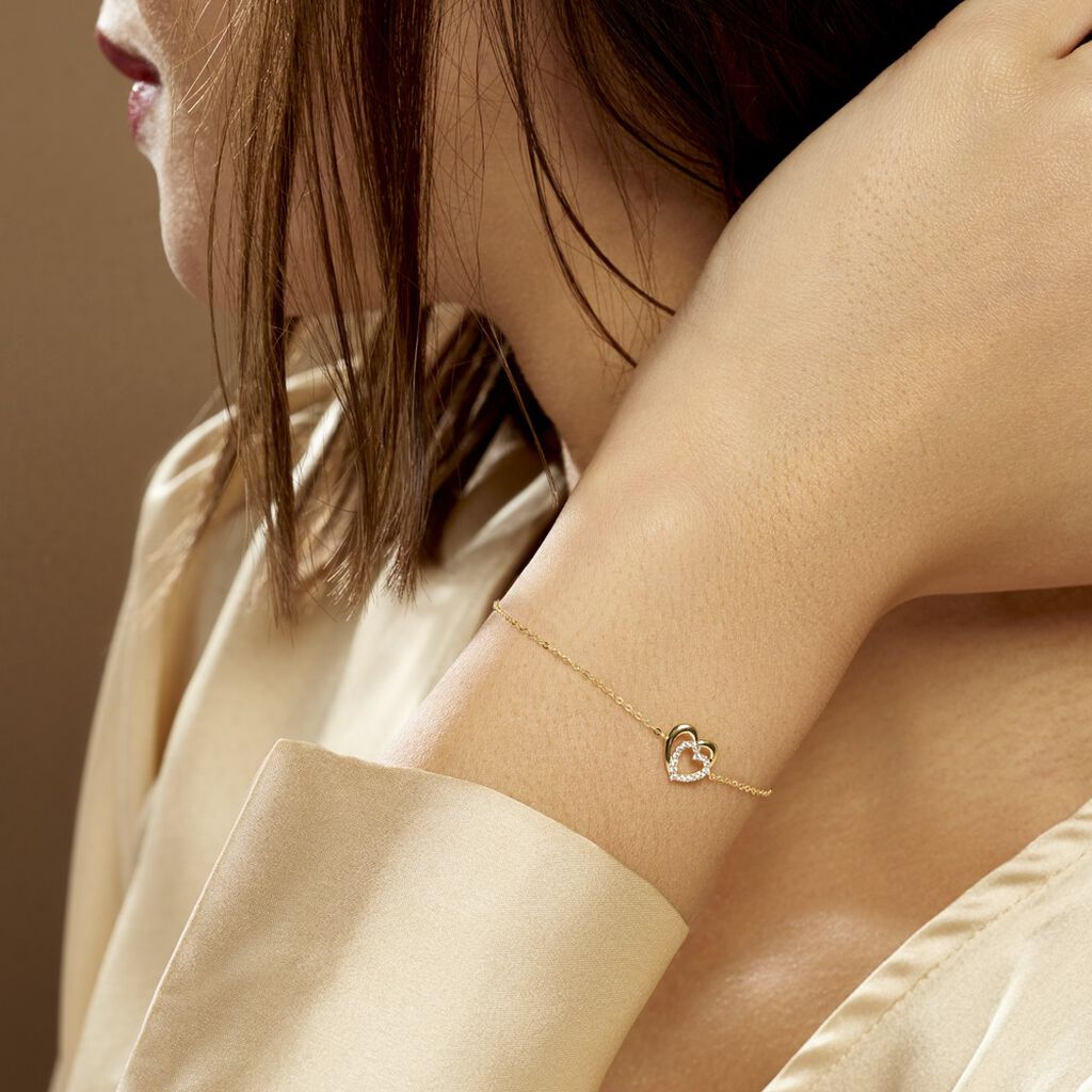 Bracelet Constancia Or Jaune Oxyde De Zirconium