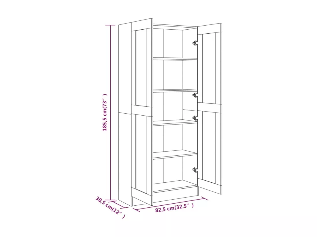 Armoire à livres Chêne marron 82,5x30,5x185,5cm Bois ingénierie