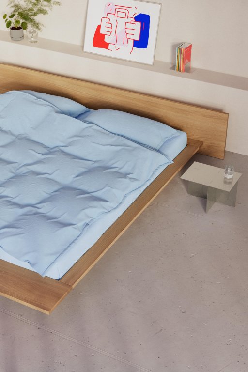 Objekte unserer Tage FARO bed L met hoofdbord 180x200 massief eiken gewaxt