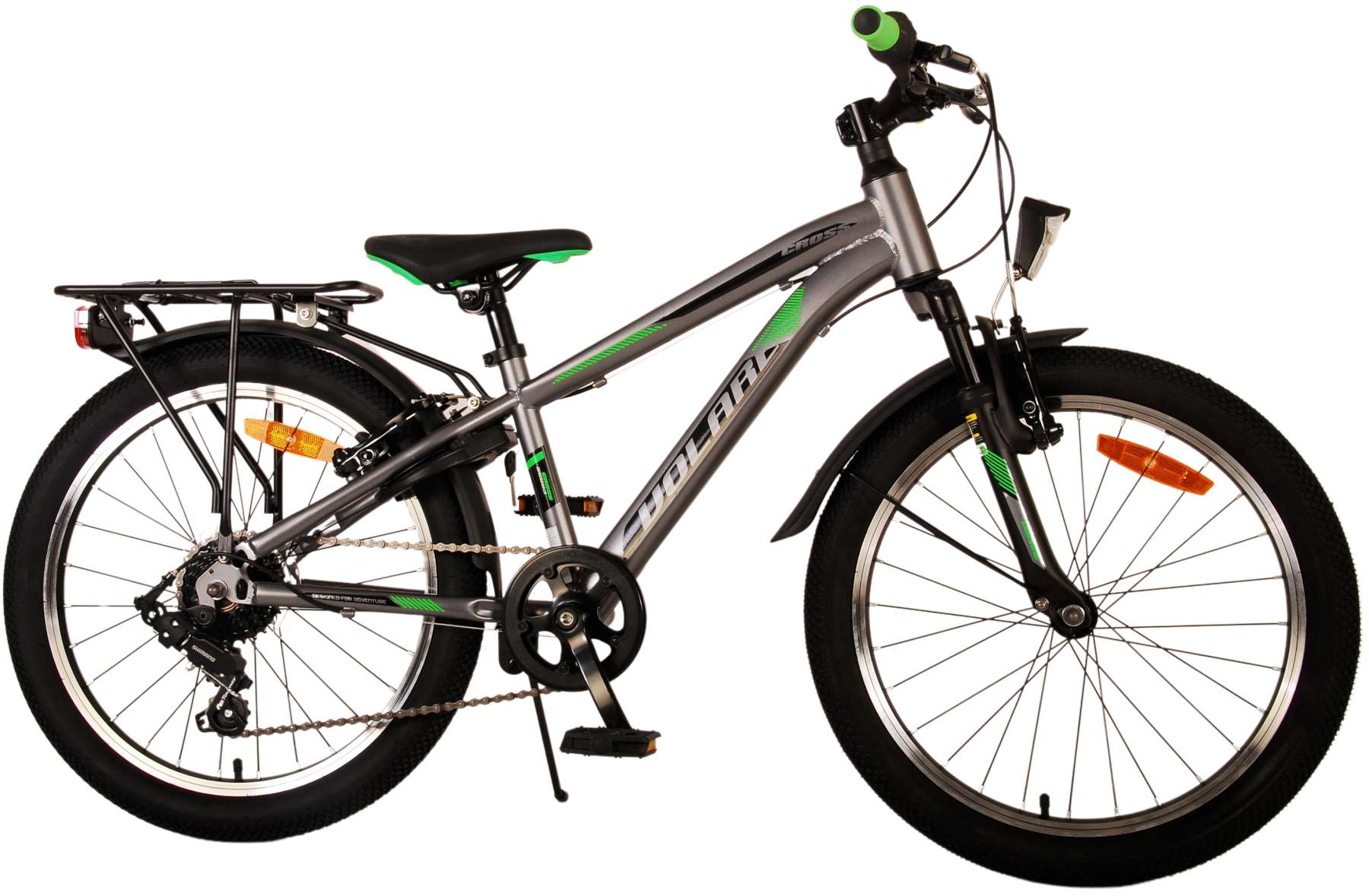 Kinderfahrrad Cross für Jungen 20 Zoll Kinderrad in Dunkelgrau 6 Gänge