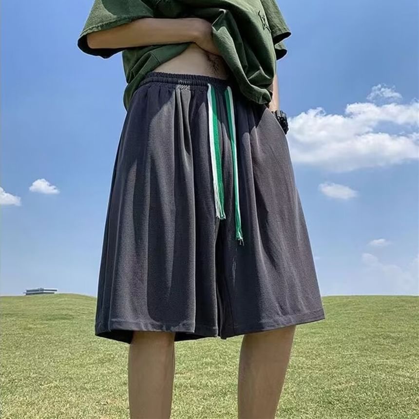 Jozev - Effen shorts met trekkoordtaille