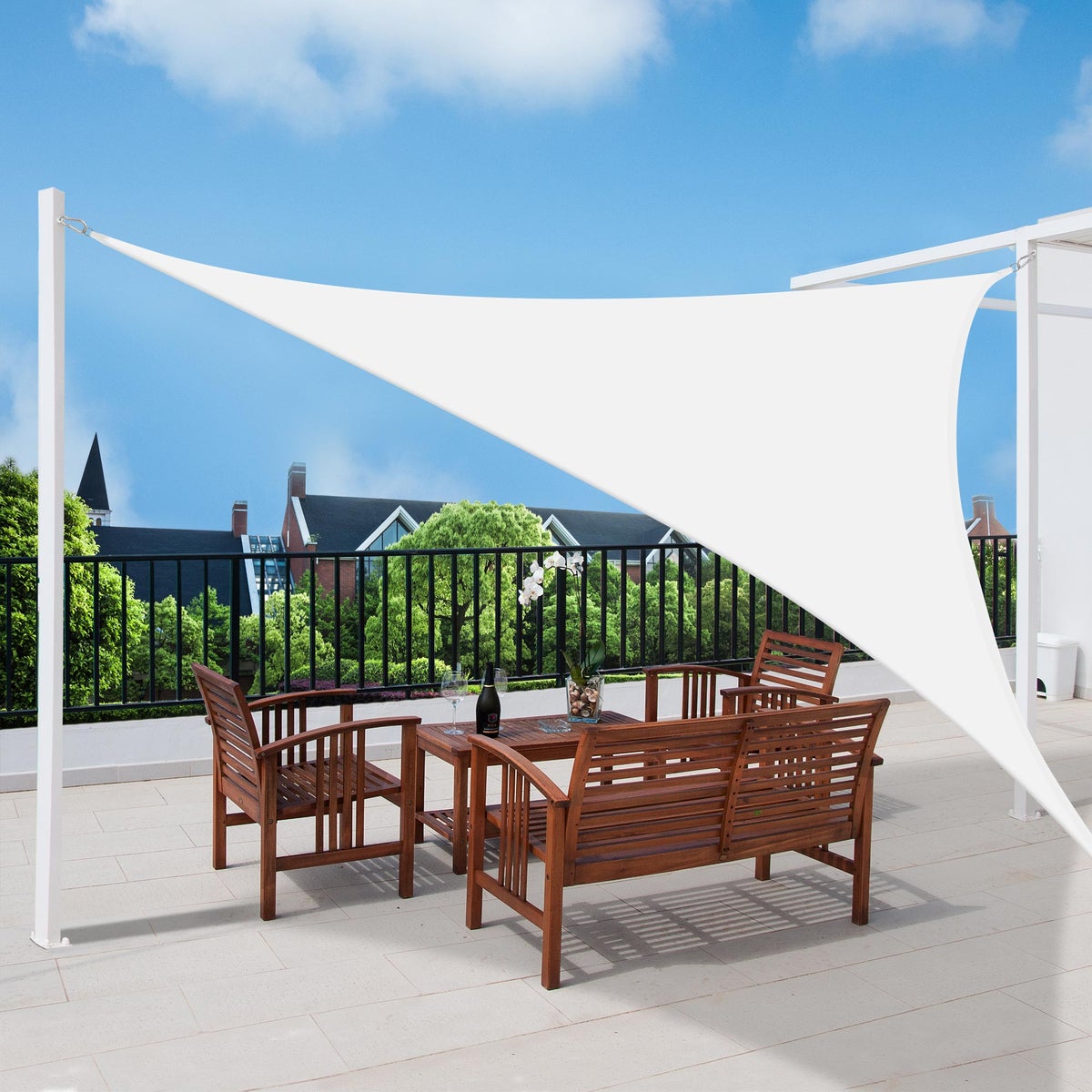 SolVision PS9 Zonnescherm 300x300x300cm Driehoekig Wit PE
