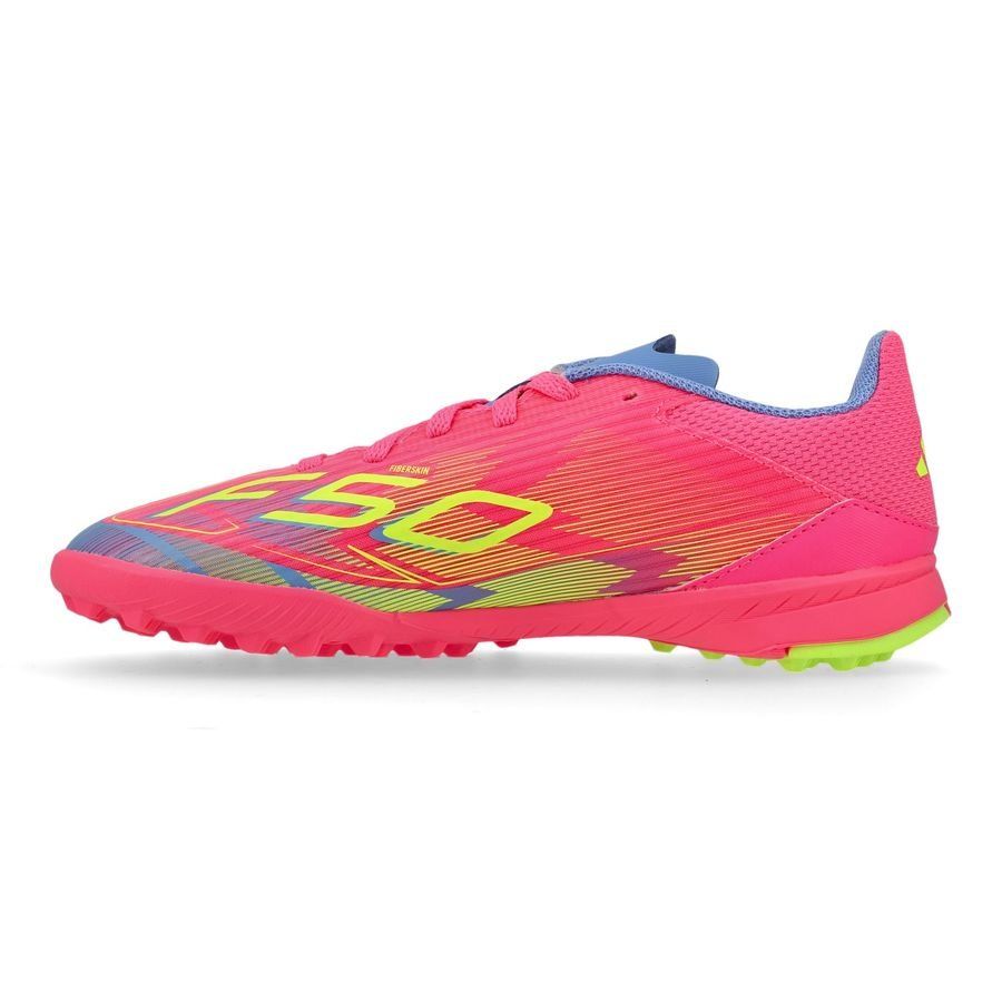 adidas F50 League TF Mystic Victory - Lucid Pink/Lucid Lemon/Blue Fusion Enfant