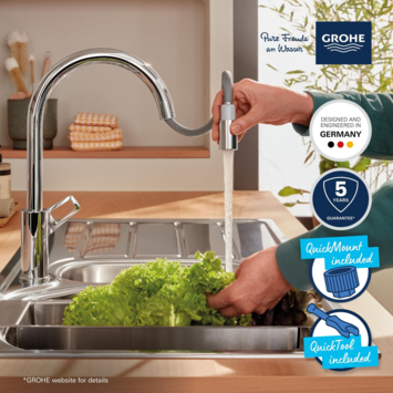Grohe keukenkraan Start Loop hoge C-uitloop uitrekbaar chroom