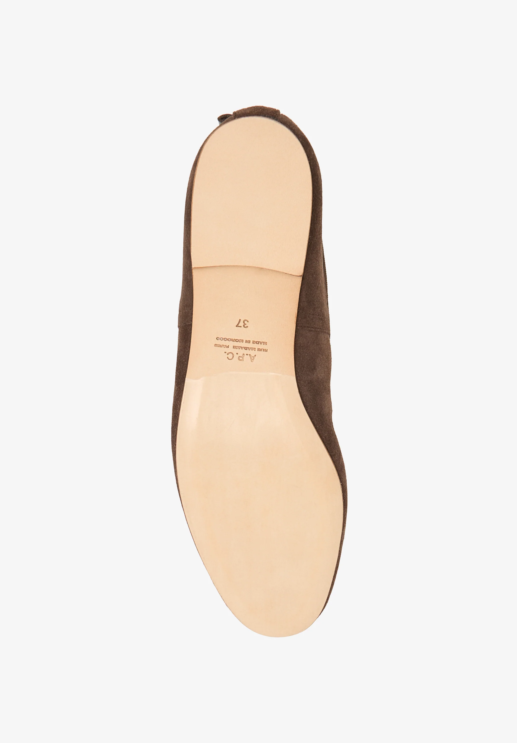 Ballerines en croûte de cuir - Marron fonce