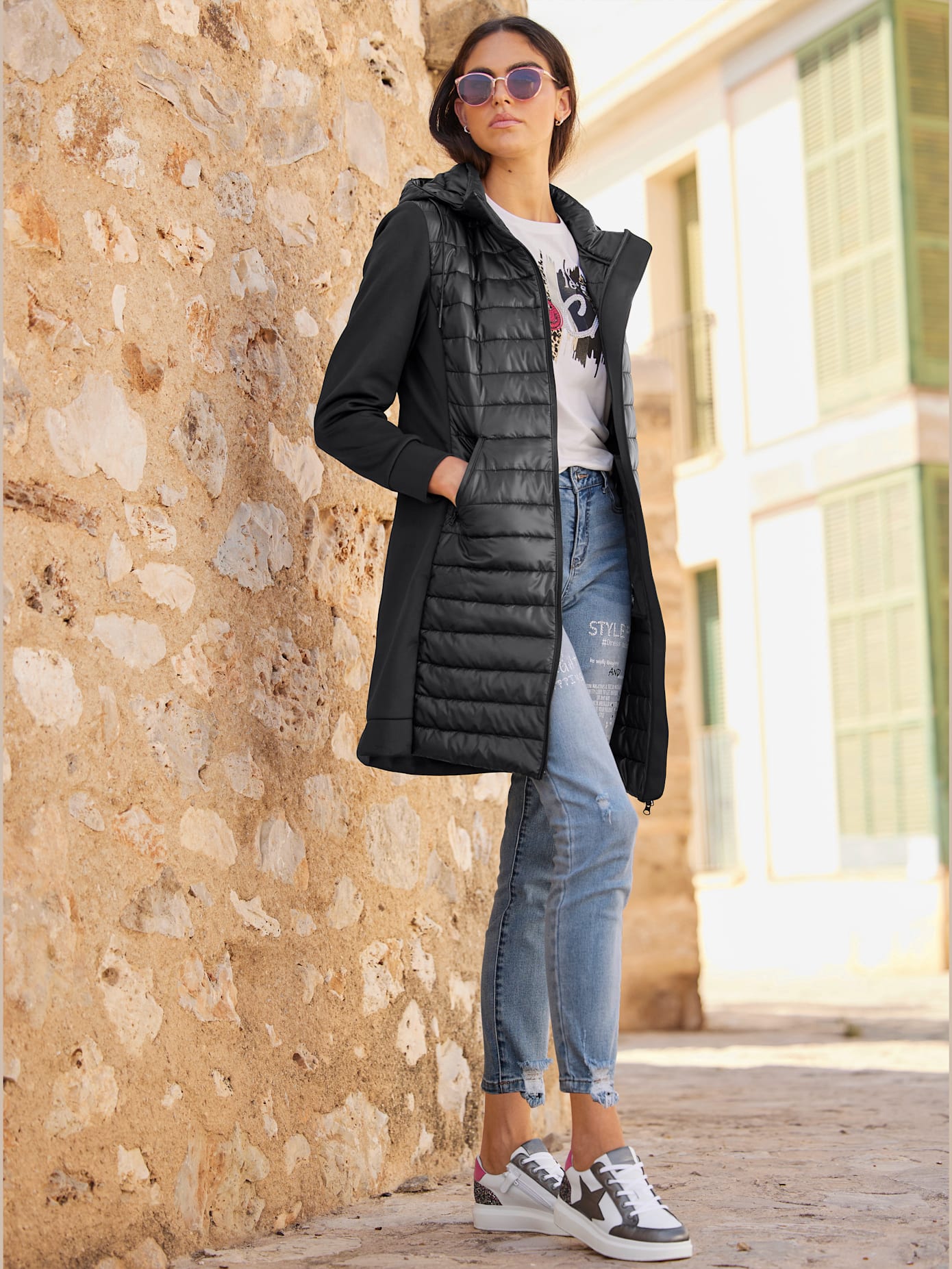Manteau motif matelassé