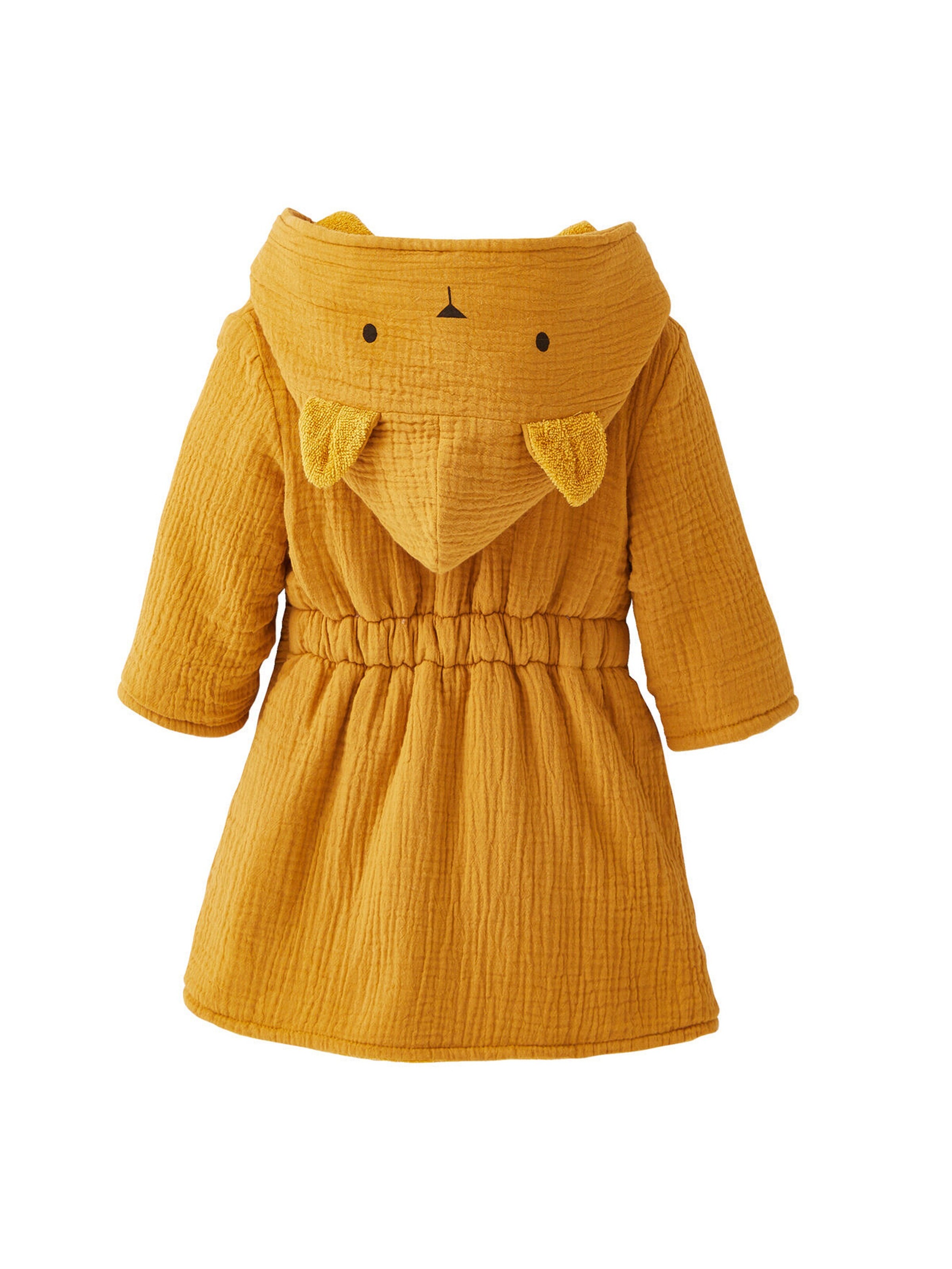 Vertbaudet Bio-Kollektion: Baby Tier-Bademantel mit Musselin ocker