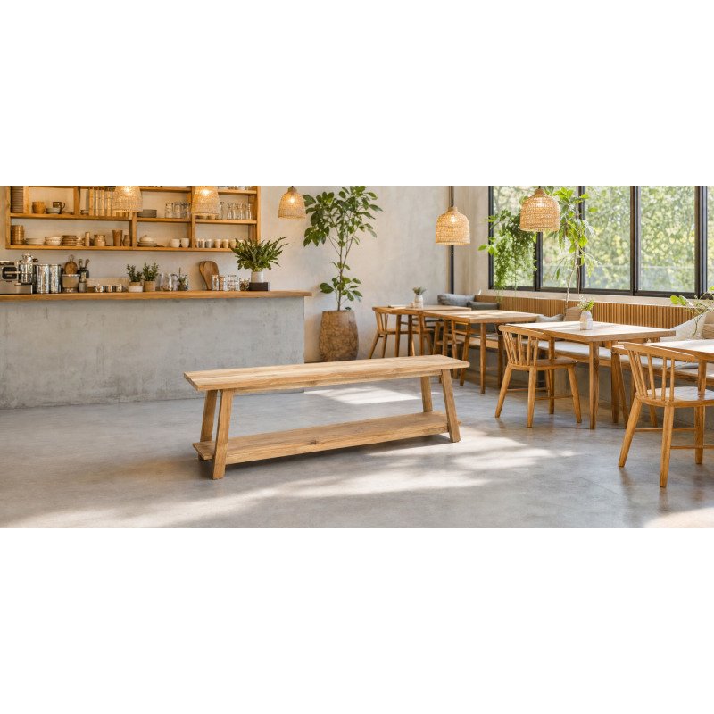 Banc Safara bois massif de tek recyclé 150 cm