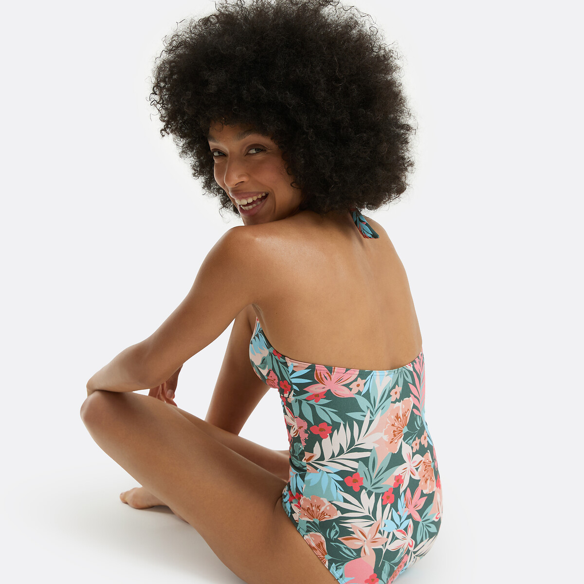 ANNE WEYBURN<br>Maiô estilo lenço com estampa floral