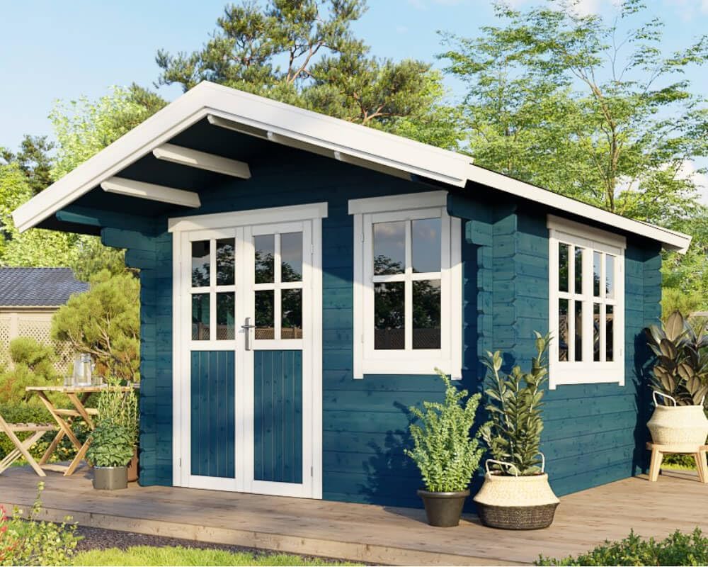 Gartenhaus Gerätehaus Holzhaus Blockhaus Schuppen 3x3 m 35mm