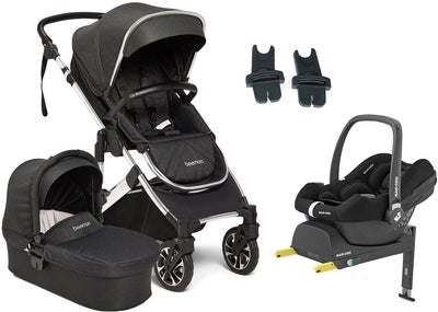 Beemoo Maxi 4 Duovogn inkl. Maxi-Cosi CabrioFix i-Size Babybilstol & Base, Black/Silver