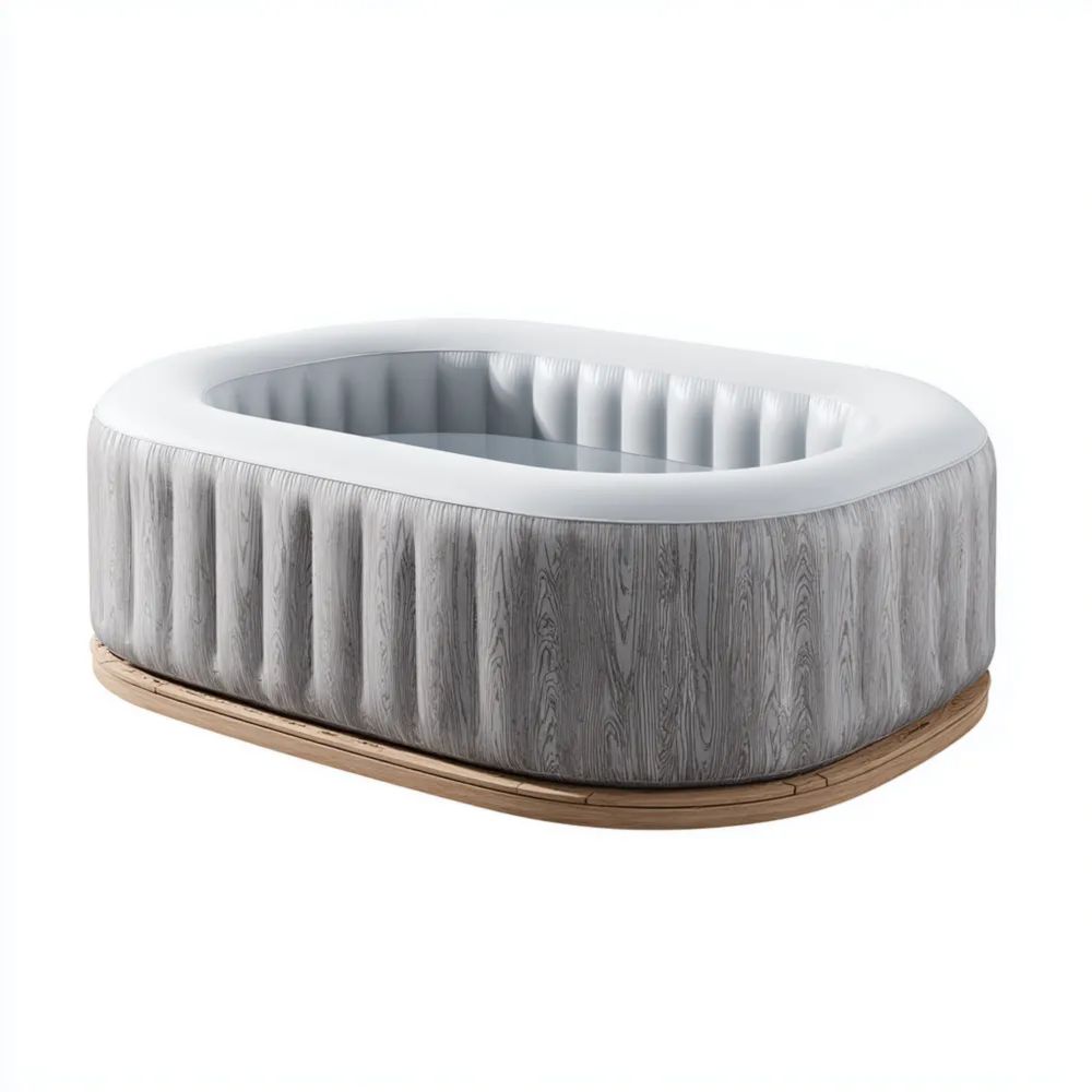 Aufblasbarer Whirlpool PVC 200x150x65 cm - Grau - Modernes Design