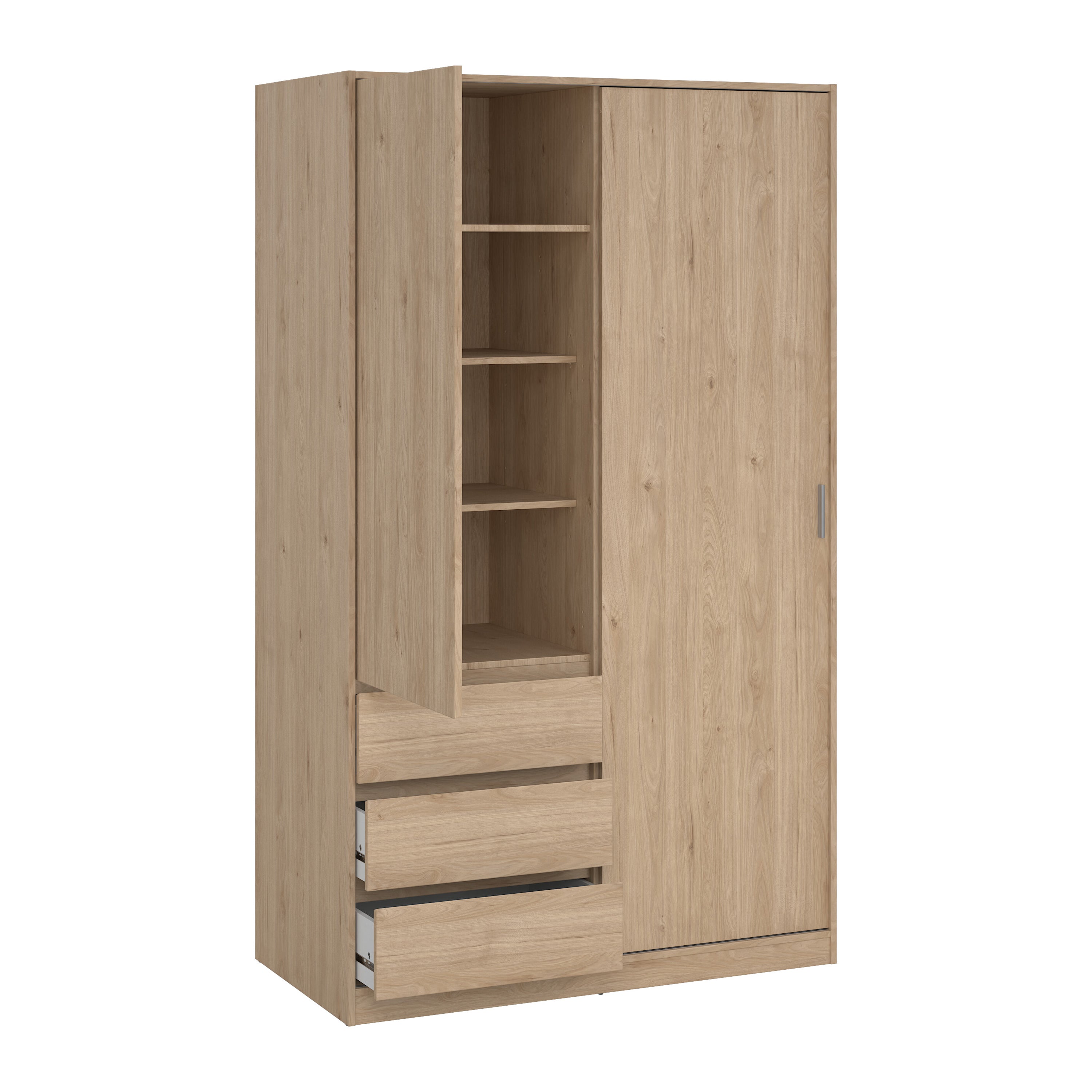 by fonQ basic Slide Kledingkast - B 118,5 cm - Eiken